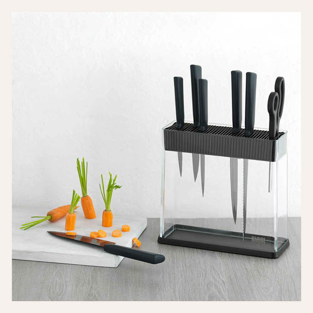 Kuhn Rikon Visions Transparent Knife Block — The Grateful Gourmet